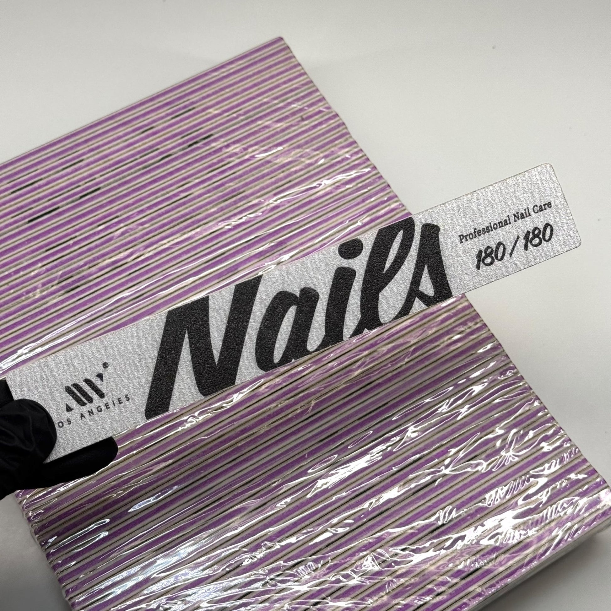 180/180 Grit 50 Pcs Nail File Pack– Square Shape for Acrylic Nails - JTessentials