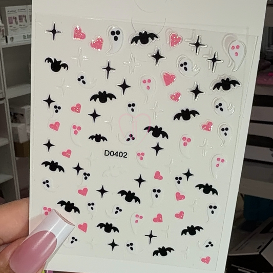 Halloween ghost pink sticker -D0402