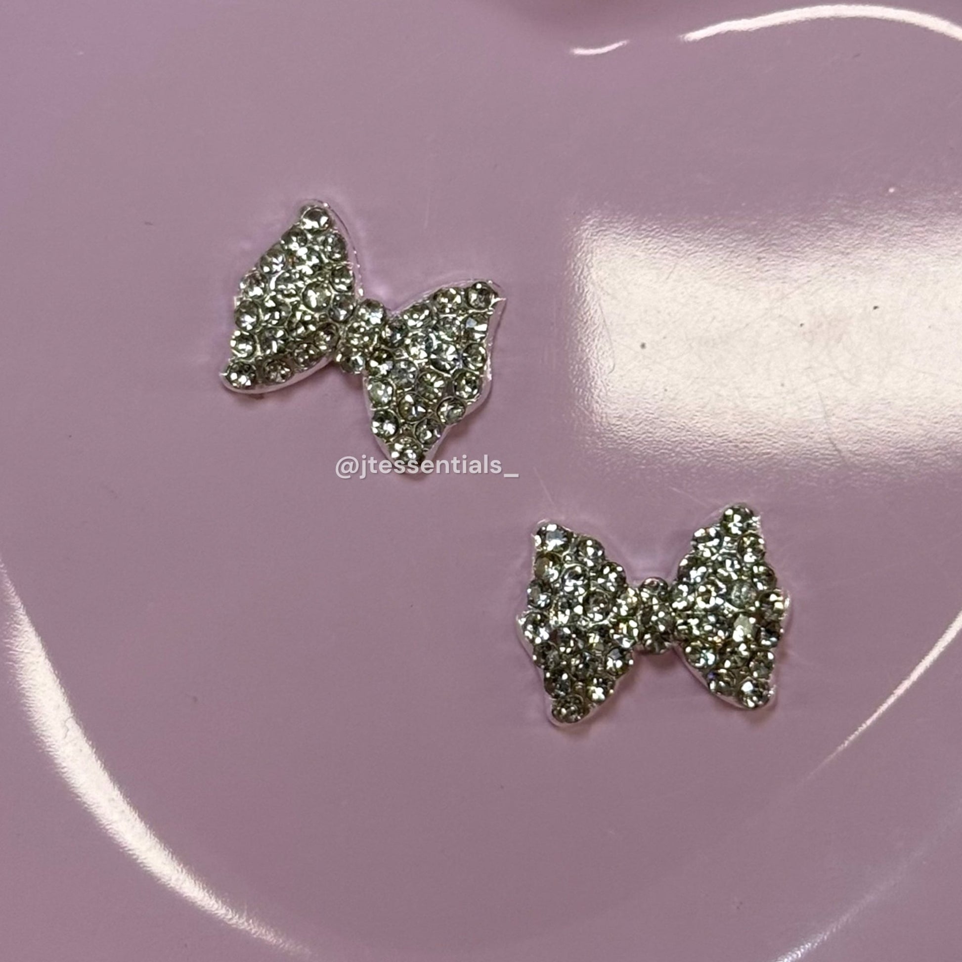 2 pcs - bow silver nail charm big - JTessentials