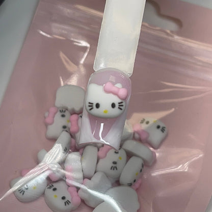 20 PCs HELLO KITTY pink bow face only - JTessentials