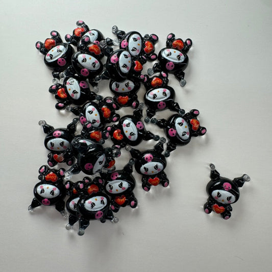 20 Pcs Kuromi Heart Nail Charm | Kawaii Nail Art Decoration - JTessentials