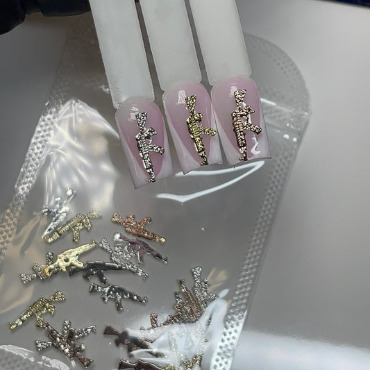 20 pcs - nail accessories Multicolor Gun Shape riffle - JTessentials