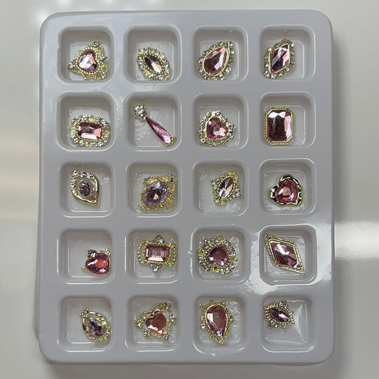 20 pcs PINK RHINESTONE CHARM BOX - 19 - JTessentials