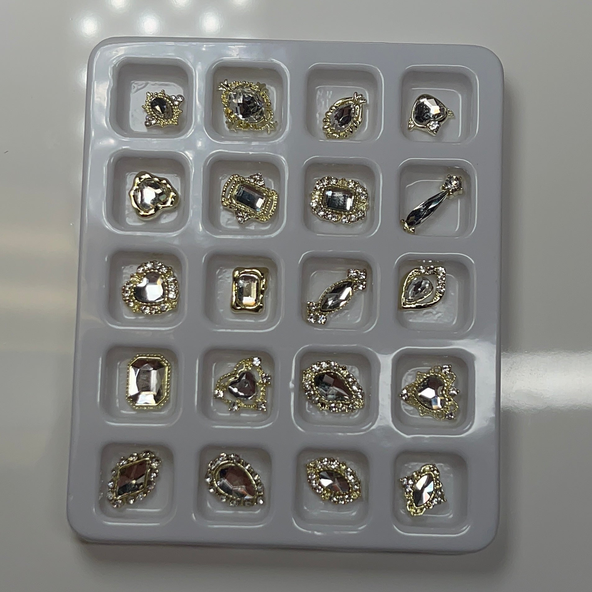20 pcs SILVER RHINESTONE CHARM BOX - 15 - JTessentials
