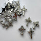 20 - Piece Cross Silver Mix Nail Charms - Stylish Metallic Accent Set for Nail Art - JTessentials