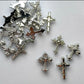 20 - Piece Cross Silver Mix Nail Charms - Stylish Metallic Accent Set for Nail Art - JTessentials