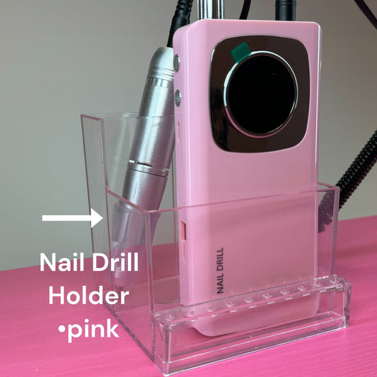 Pink Nail Drill Holder - Organized Storage for Manicure Tools