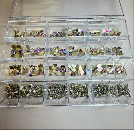 24 grit - AB high quality rhinestone box Bling for nails - JTessentials