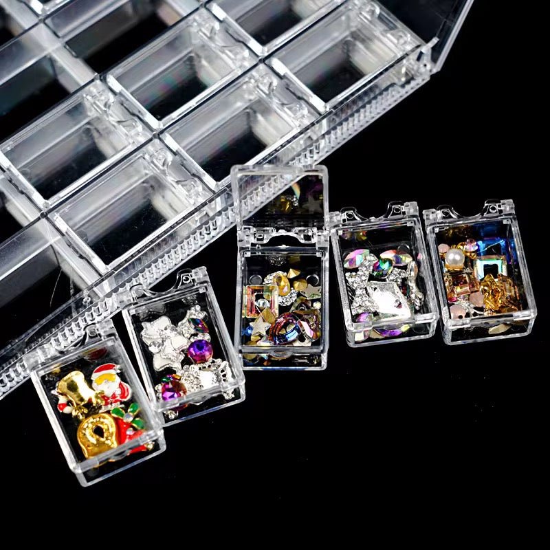 24 Slot Nail Art Storage Box with Flip Lid Organizer - JTessentials