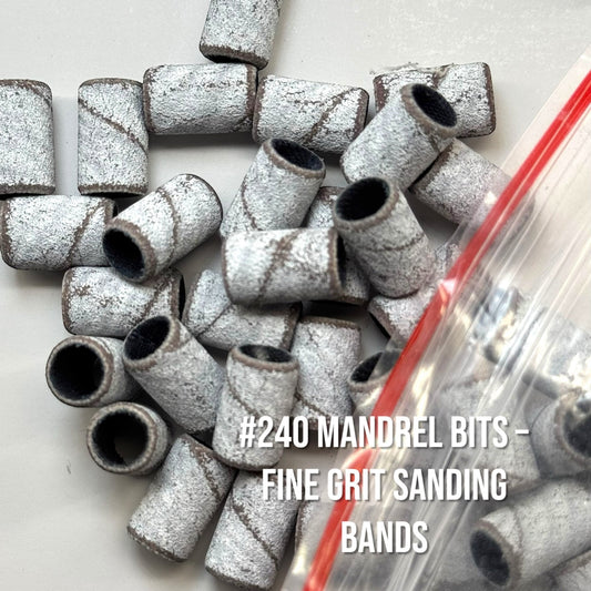 240 Mandrel Bits – Fine Grit Sanding Bands for Nail Prep & Finishing - 50 pcs - JTessentials