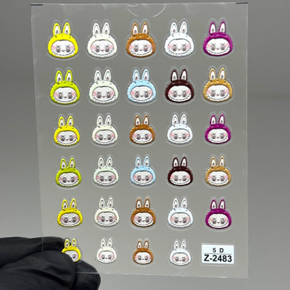 2483 LABUBU Nail Art Stickers – Cute Cartoon Self - JTessentials