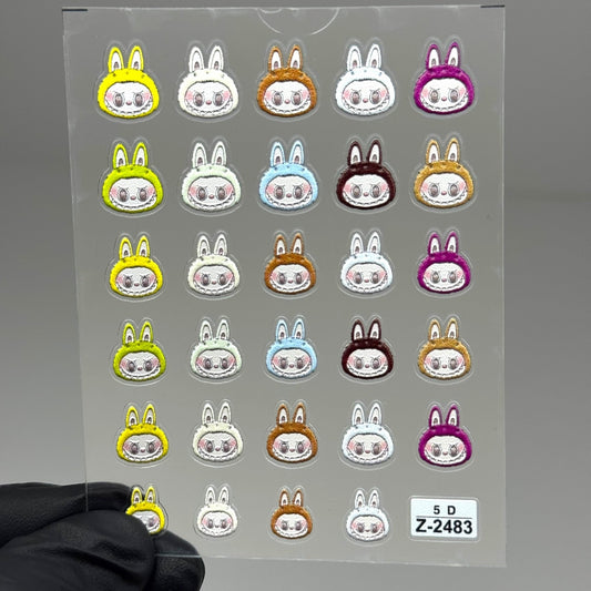 2483 LABUBU Nail Art Stickers – Cute Cartoon Self - JTessentials