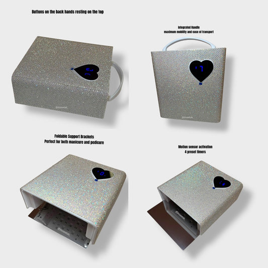 Heart Timer Bling UV LED Nail Lamp –WHITE/Rechargeable