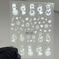 156-White Airbrush-Inspired Nail Stickers