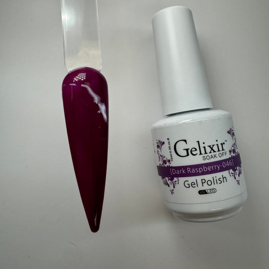 #046 gel polish- Dark Raspberry Gelixir Gel Polish - Long-Lasting, High Shine Gel for Salon-Quality Nails