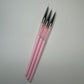 3-Piece Precision Nail Art Detail Liner Brushes - Pink Handle Set for Intricate Nail Art Designs