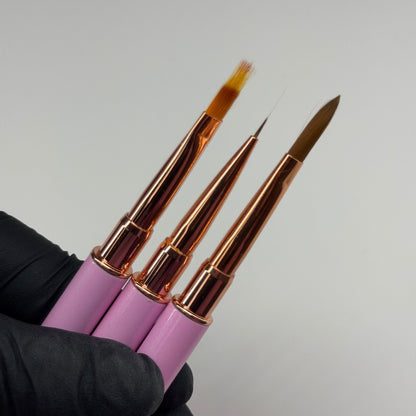 3 pcs Nail Art 6 Brush Set – Liner, Flat, Angled & Detail Brushes - JTessentials