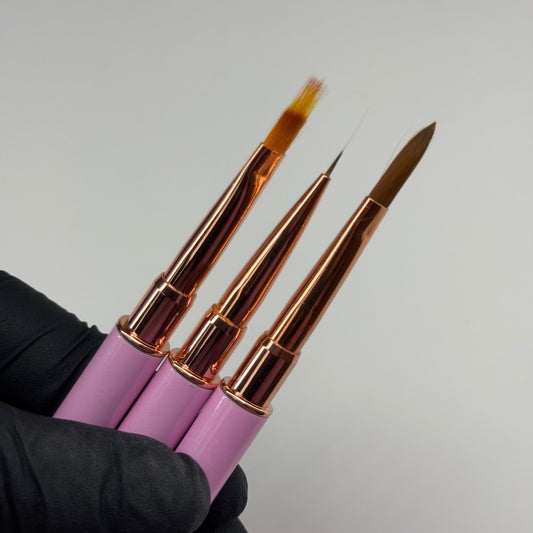 3 pcs Nail Art 6 Brush Set – Liner, Flat, Angled & Detail Brushes - JTessentials