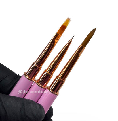 3 pcs Nail Art 6 Brush Set – Liner, Flat, Angled & Detail Brushes - JTessentials