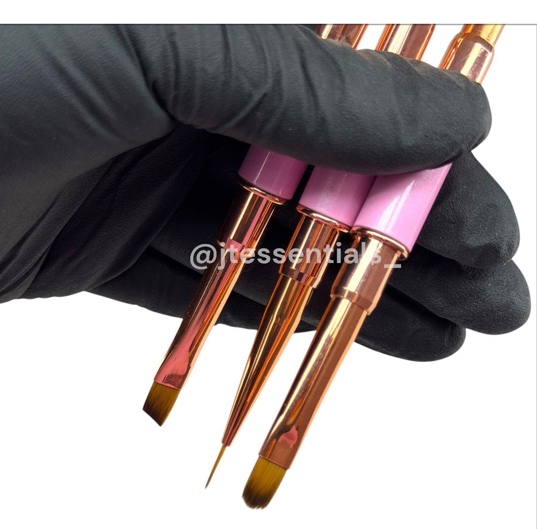 3 pcs Nail Art 6 Brush Set – Liner, Flat, Angled & Detail Brushes - JTessentials