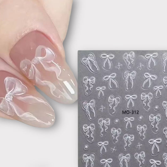  - 312 Bow Nail Stickers – Ribbon Design for Nail Art - JTessentials