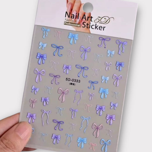  - 333 Bow Nail Stickers – 5D Ribbon Design for Nail Art - JTessentials