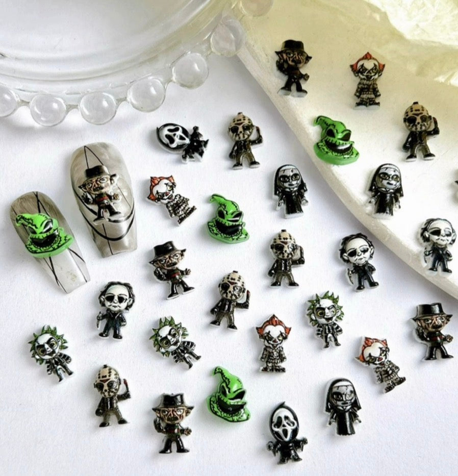 30 piece green spooky  Halloween charm bag 03