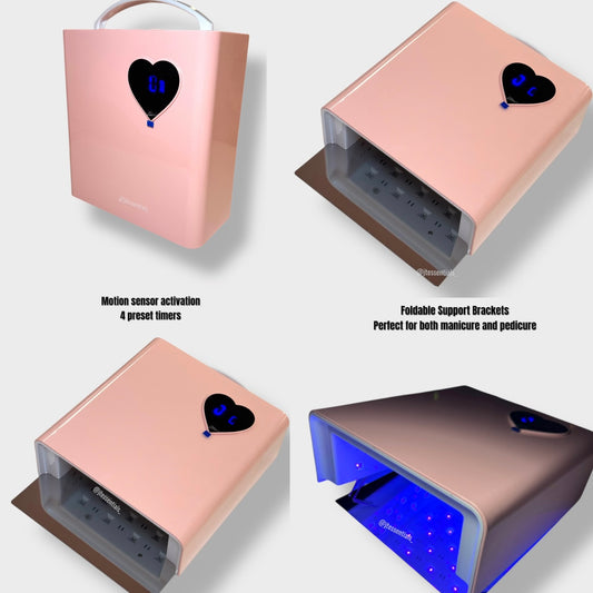 PINK Heart Timer Nail UV LED Lamp – RECHARGEABLE
