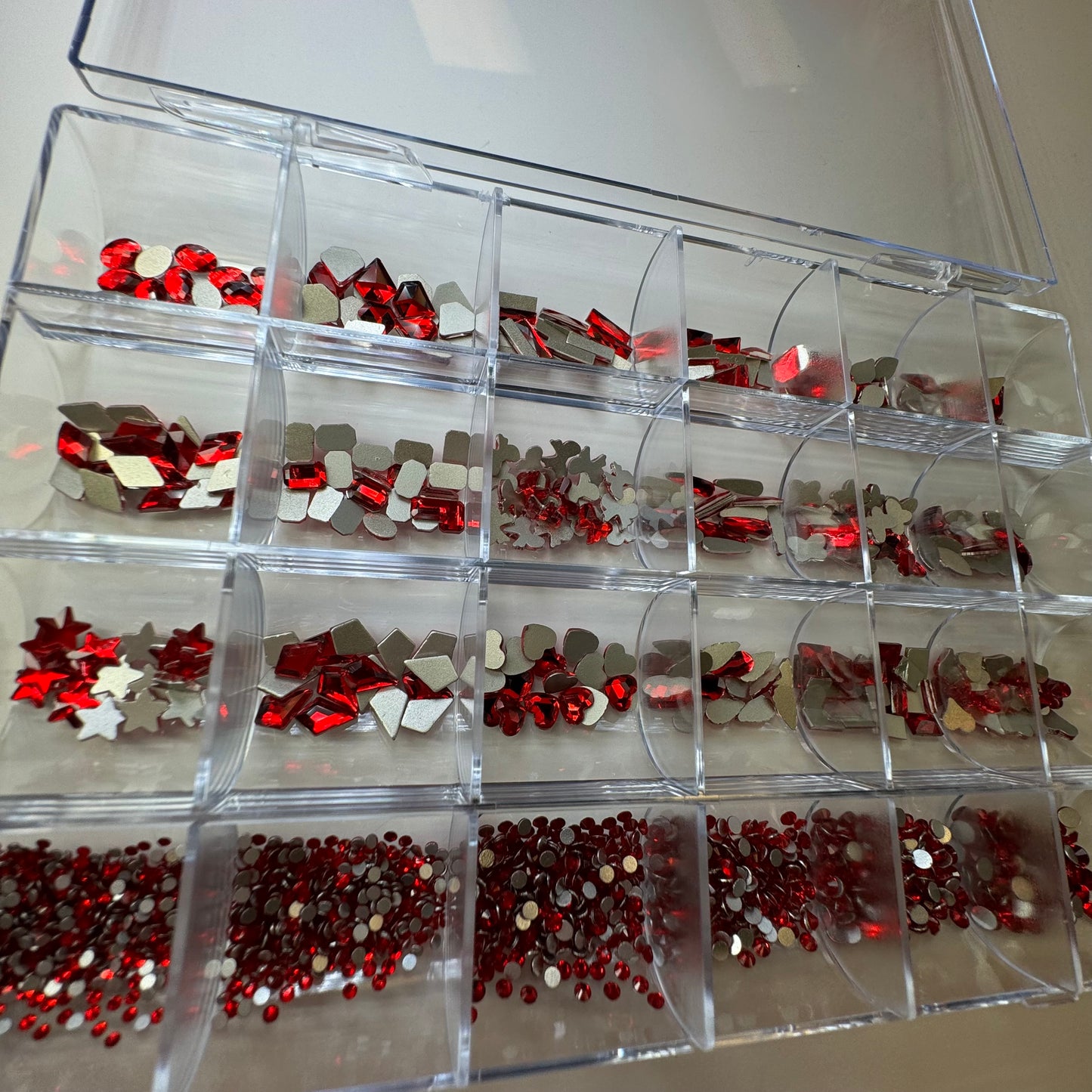 24 grit-Red high quality rhinestone box