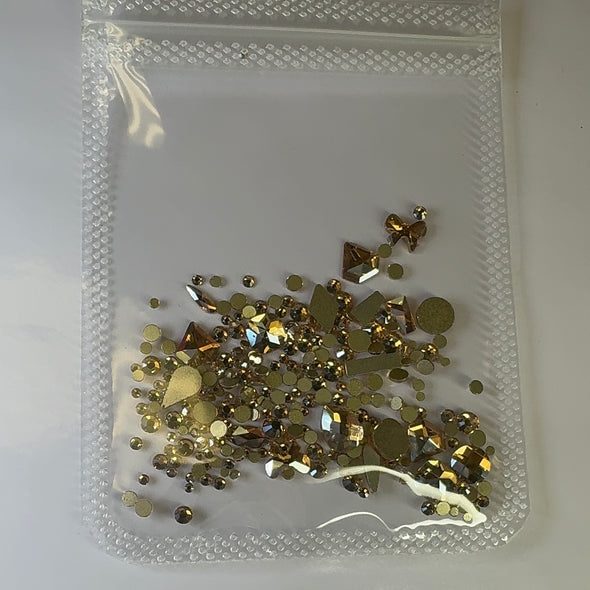 Champagne Rhinestone Mix- nail crystals decoration bag