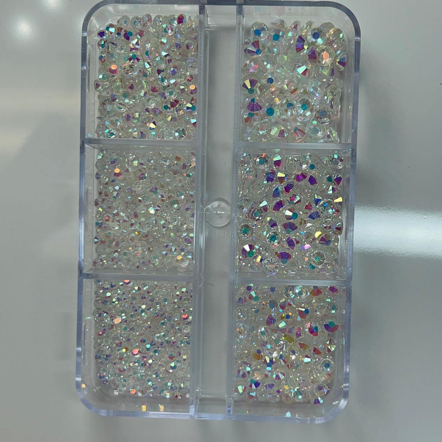 Clear AB -6 grit nail rhinestone crystal flat back 6 different sizes