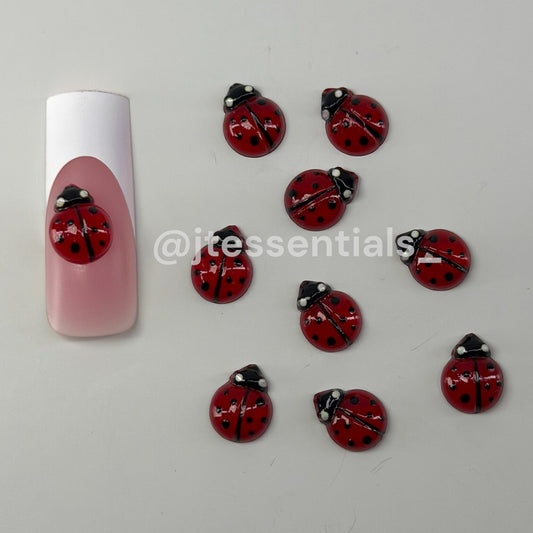 3D Ladybug Nail Charms – 10PCS Nail Art - JTessentials