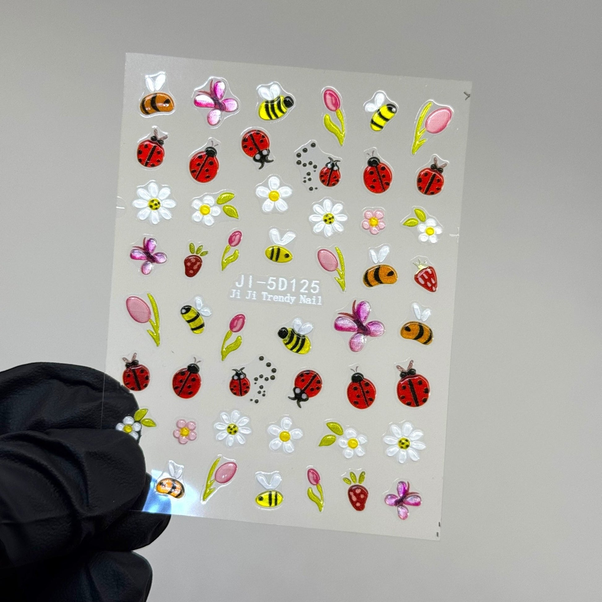 3D Spring Nail Stickers – Cute Bee, Butterfly & Floral 5D Nail Art Decals - JTessentials