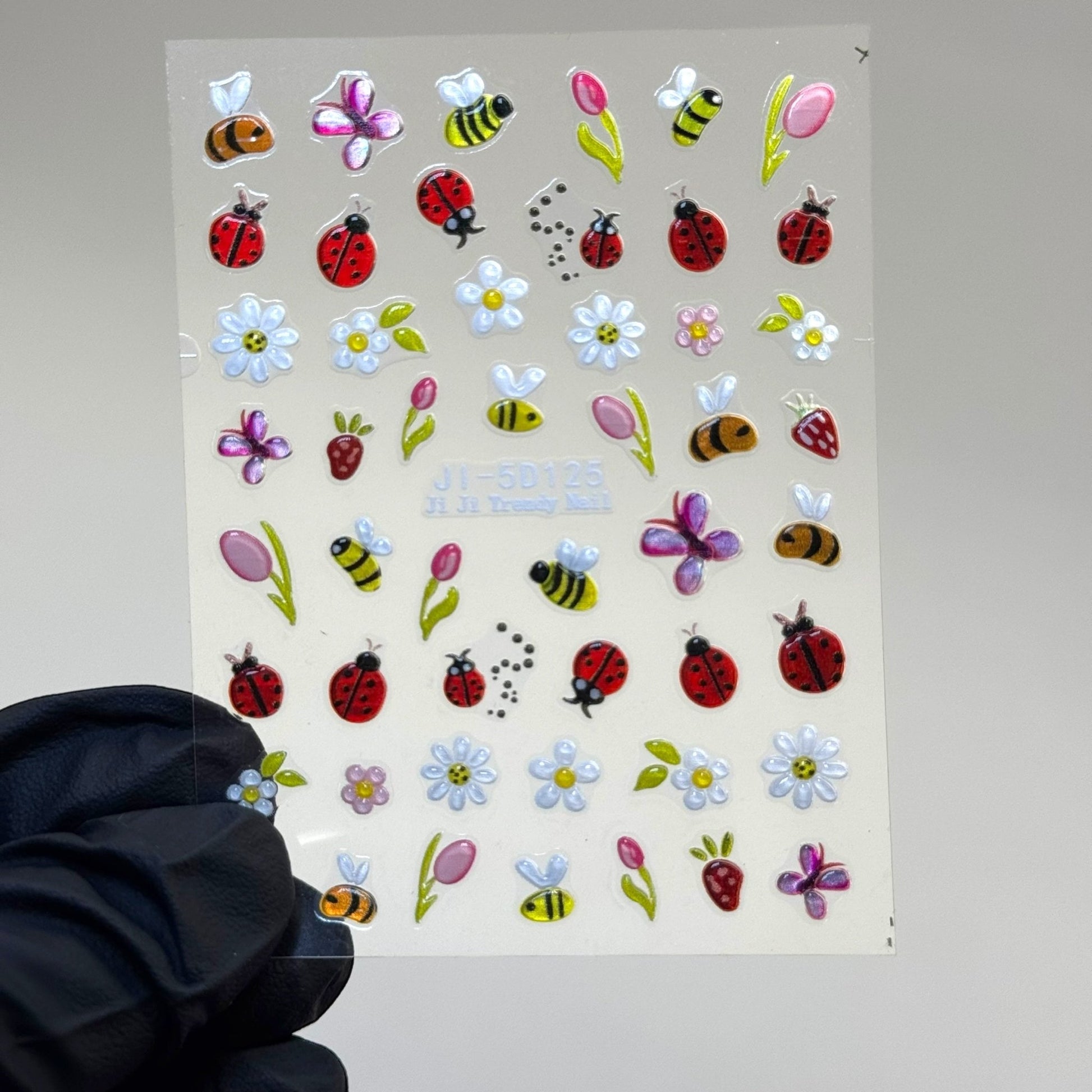 3D Spring Nail Stickers – Cute Bee, Butterfly & Floral 5D Nail Art Decals - JTessentials
