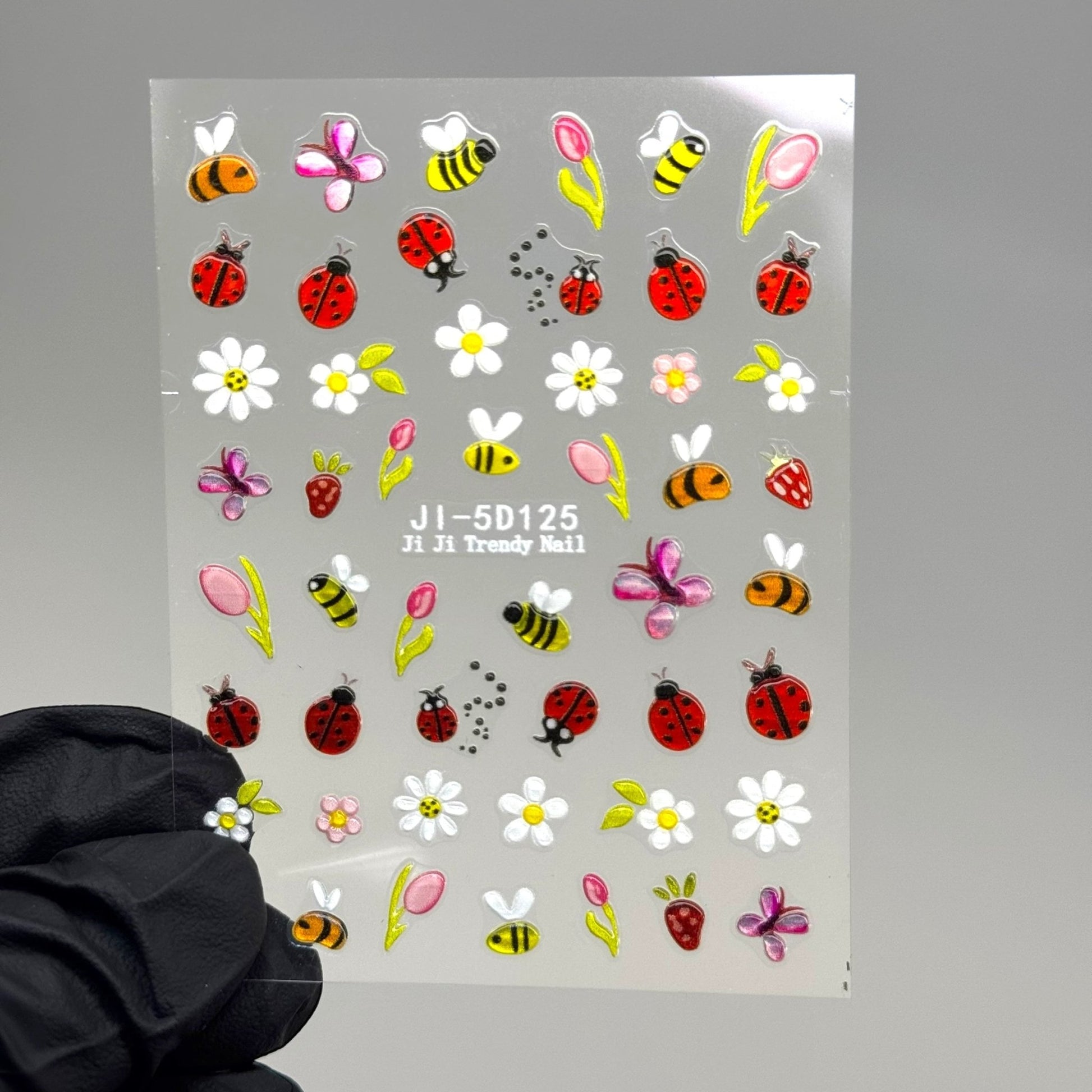 3D Spring Nail Stickers – Cute Bee, Butterfly & Floral 5D Nail Art Decals - JTessentials