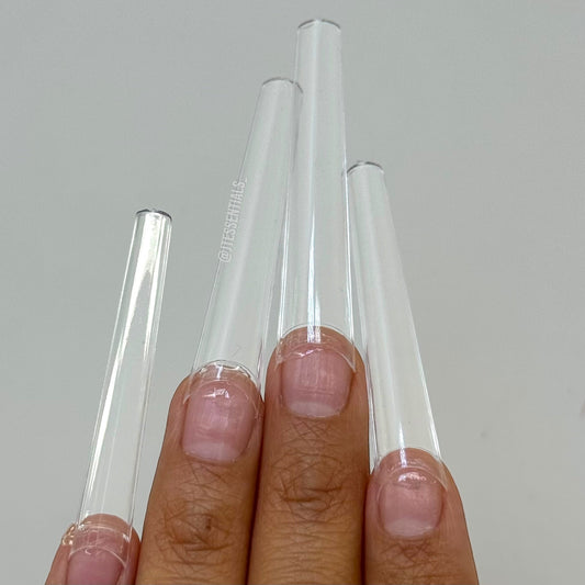 3XL Extra Long Straight Coffin Nail Tips – Half Cover, 504 pcs Box - JTessentials