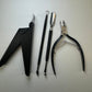 4 pc BLACK Nail implements kit for nail enhancement - prep work - nail tip cutter - JTessentials
