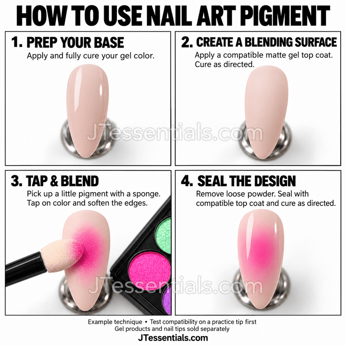 40-Color Nail Art Pigment Palette - JTessentials