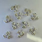 10 PCS Silver Cherry Diamond Nail Charms - Luxury Rhinestone Nail Art Decoration