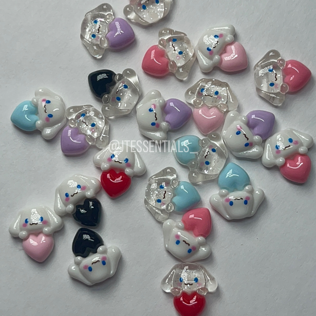 Cinnamon Roll heart Nail charm Mix