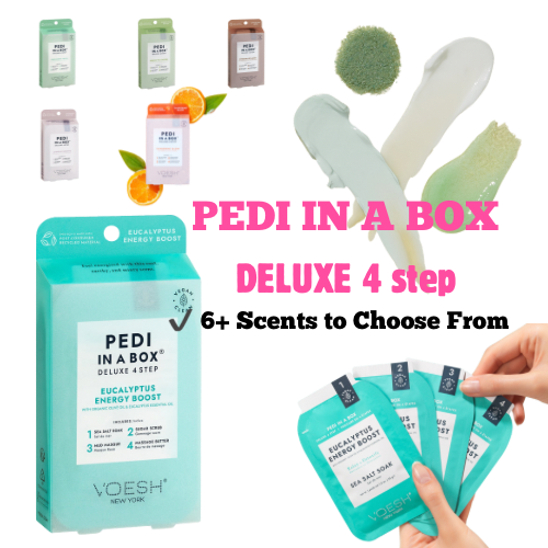 Pedi in a Box – Deluxe 4-Step Spa Pedicure Kit | Exfoliate, Nourish, Hydrate & Glow