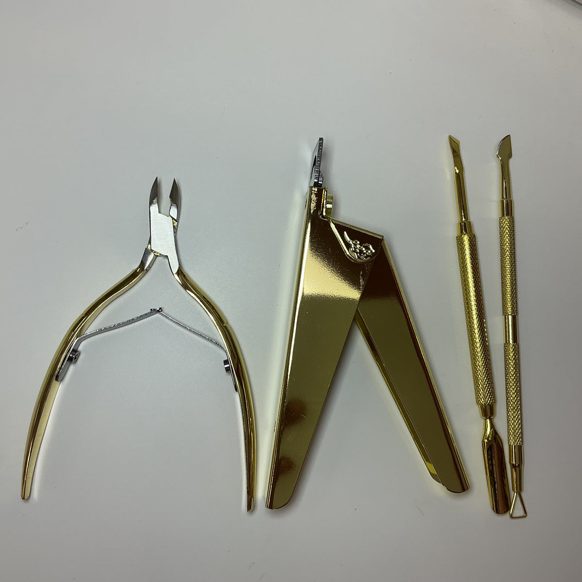 4 pc -Nail implements kit for nail enhancement- prep work - nail tip cutter