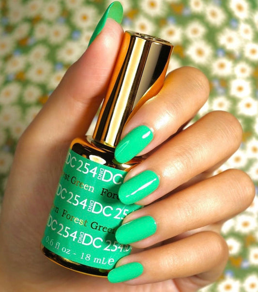 Forest Green #254 DC Gel Duo – Deep Green Gel Polish + Matching Lacquer | Rich Pigment, Long-Lasting Shine