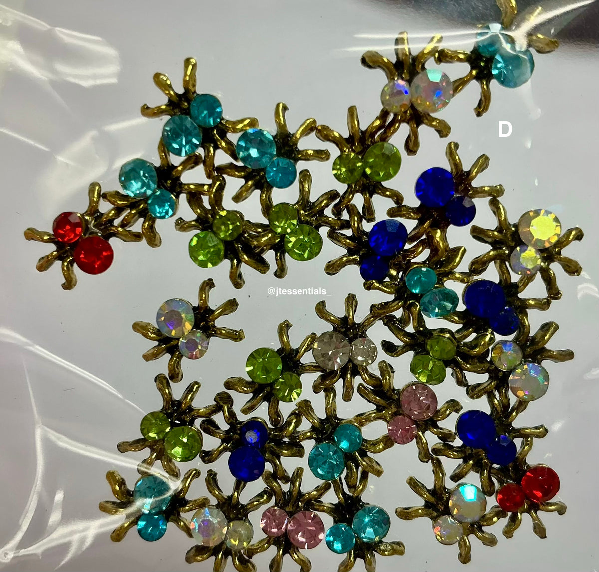 Mini spider nail charms