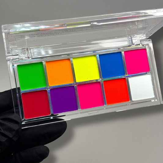 Neon Nail Art Pigment Palette – 10 Bright Solid Gradient Colors for Bold Nail Designs