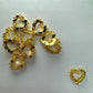 10-Piece Gold Heart Ruffle Nail Charms - Elegant & Romantic Nail Art Accents