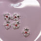 5 pcs Heart with Crown Nail Charms - silver with red Accents for Valentine’s Day - JTessentials