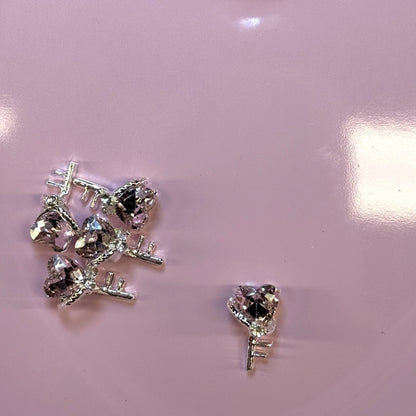 5 pcs Key with Heart Nail Charms - Perfect for Valentine’s Day Nail Art - JTessentials