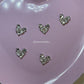 5 pcs - Silver crystal Heart Nail Charm - JTessentials
