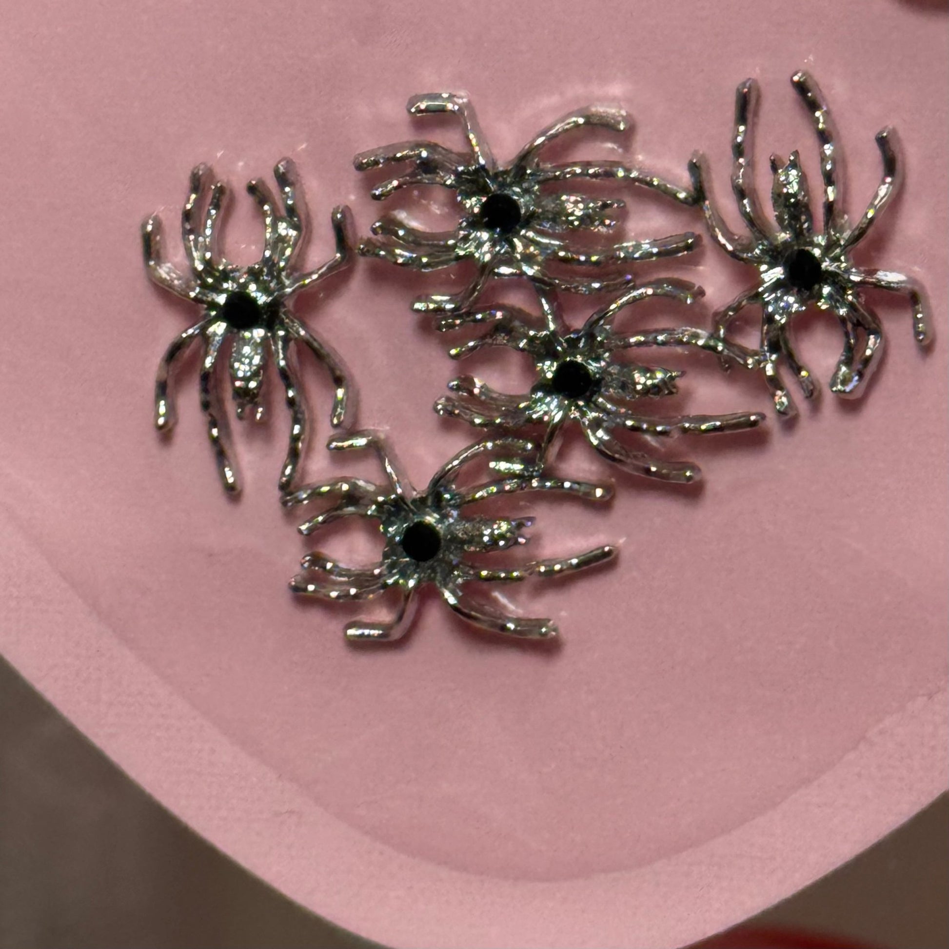 5 Pcs Silver Spider - nail charms - JTessentials